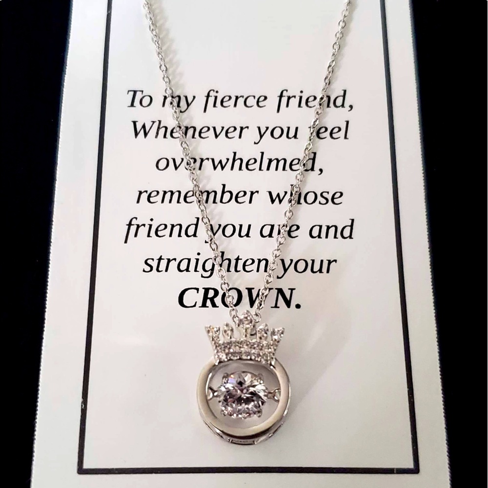 Beautiful silver crown necklace.